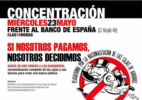23 de Mayo: Concentración frente al Banco de España Convoca23mweb